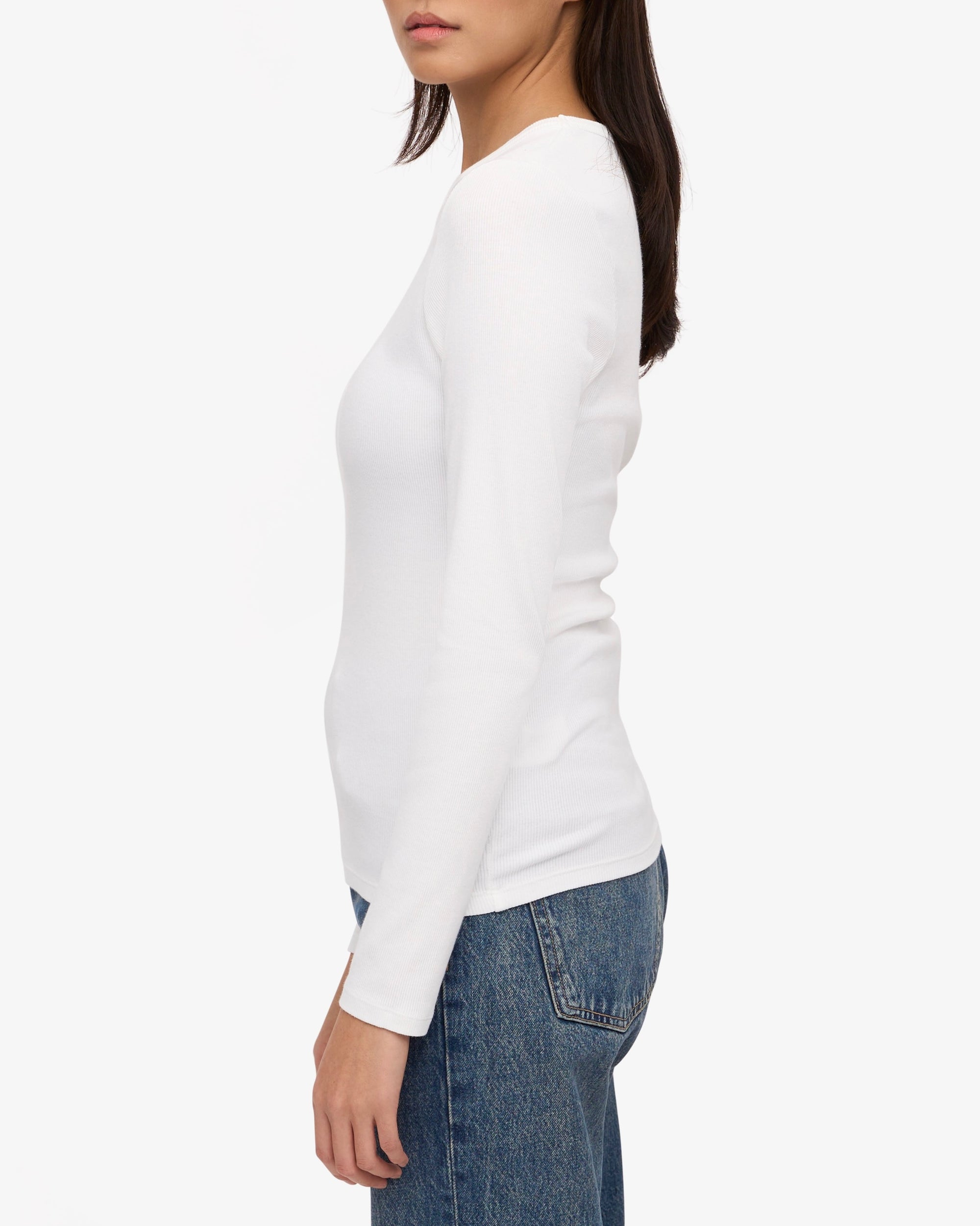 Rib LS T-Shirt - White
