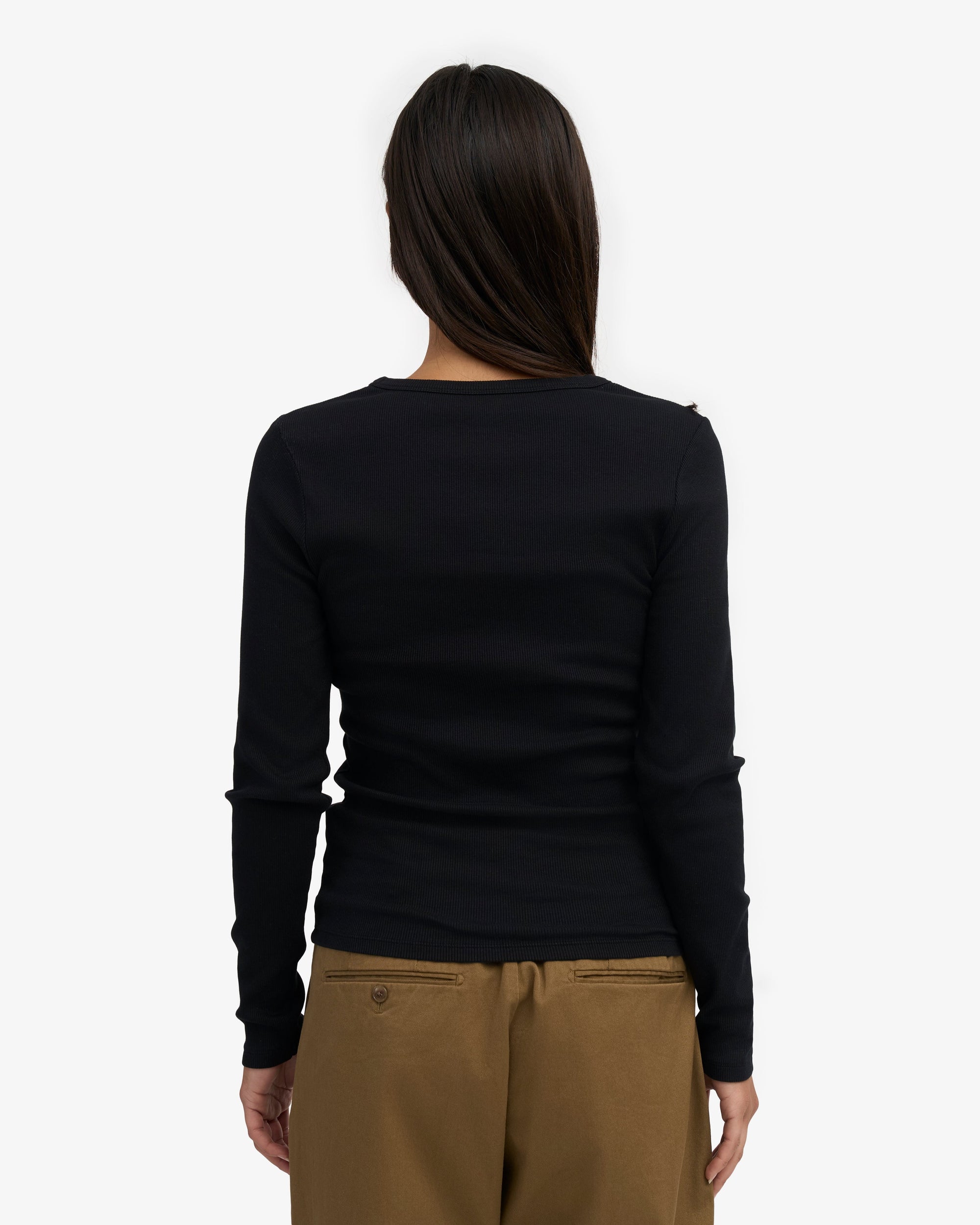 RIB LS T-SHIRT - BLACK
