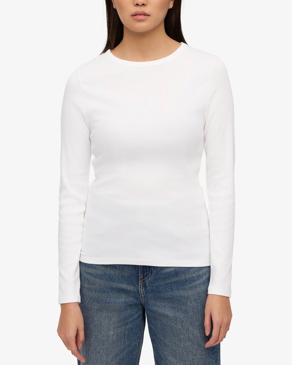 Rib LS T-Shirt - White