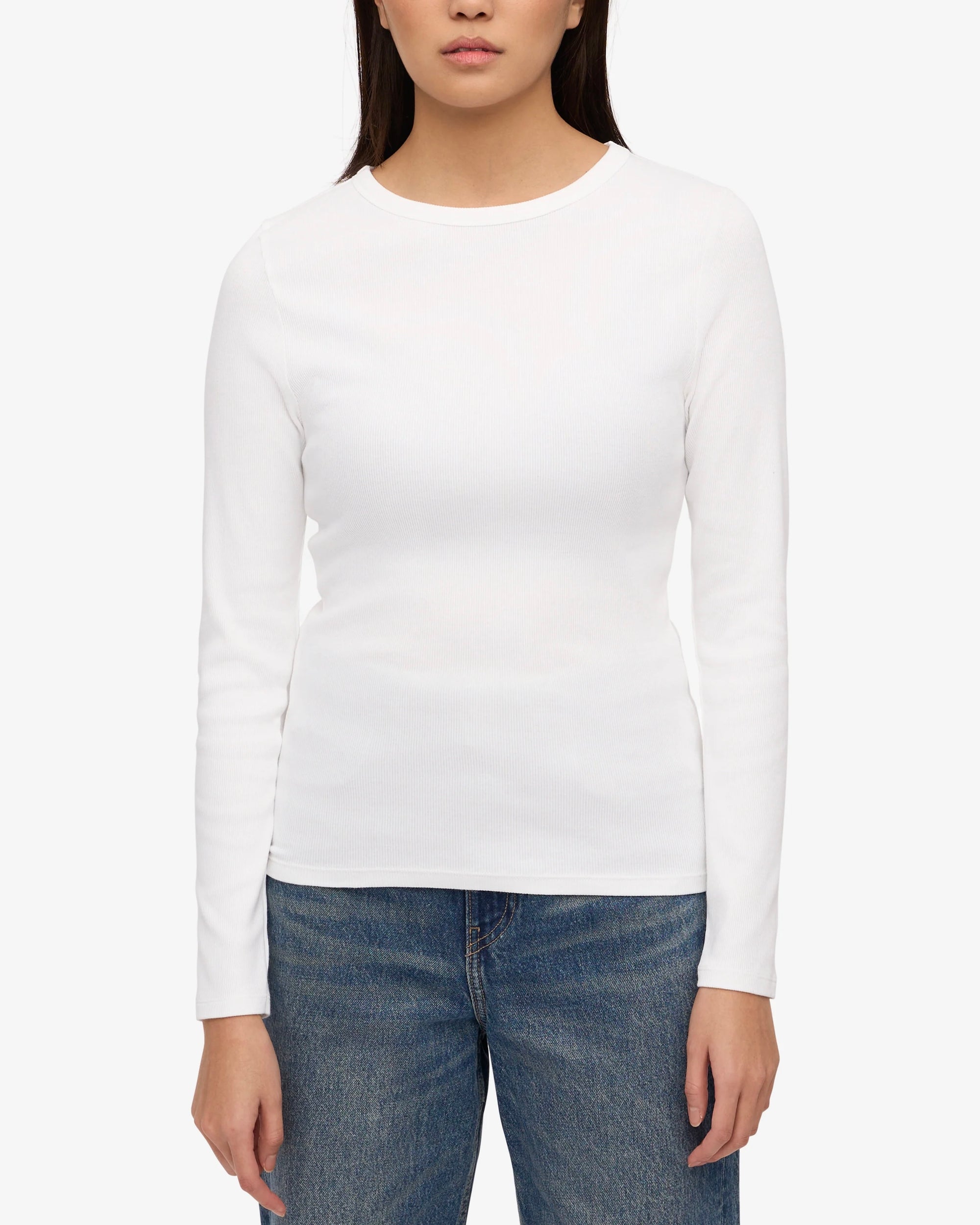 Rib LS T-Shirt - White