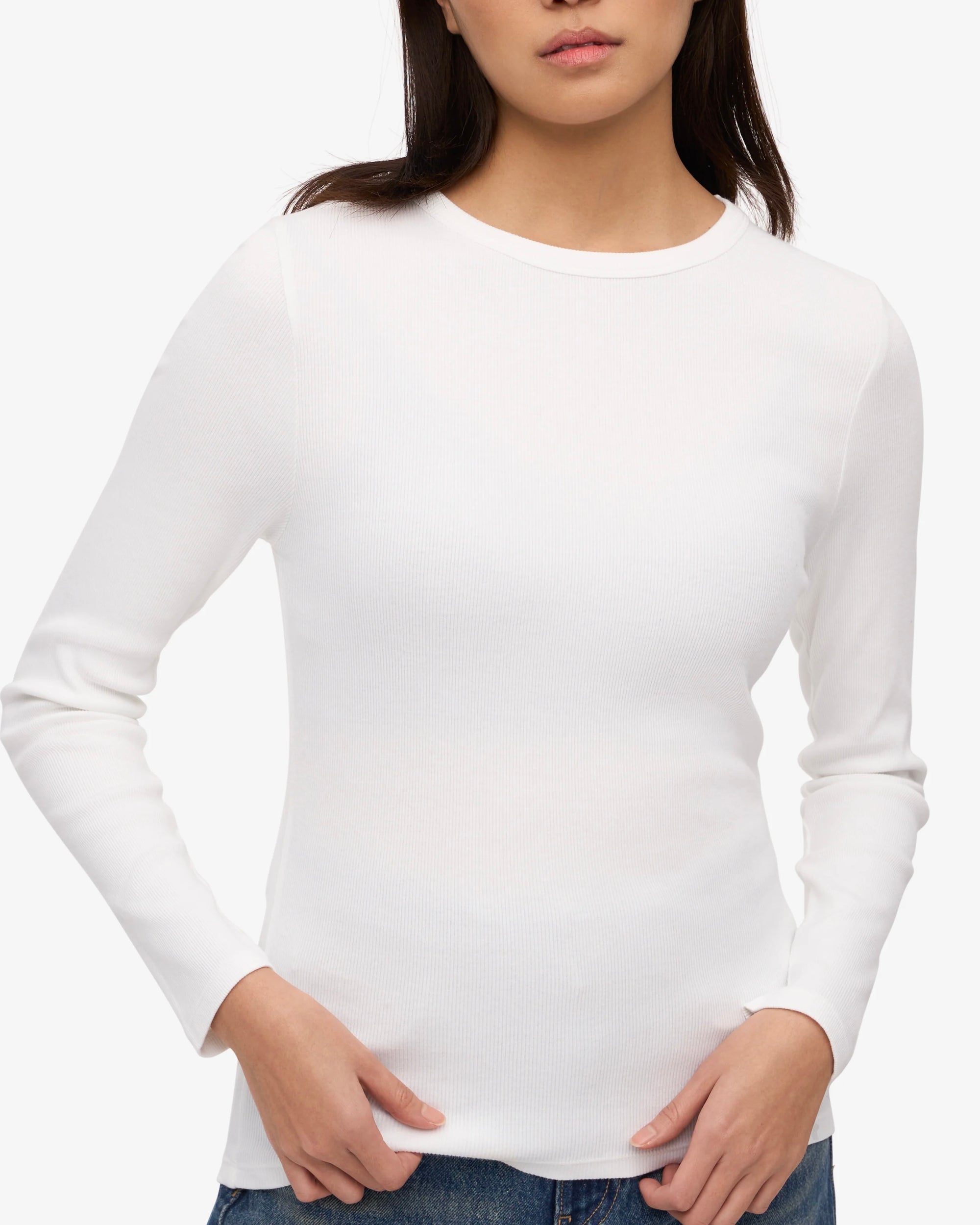 Rib LS T-Shirt - White