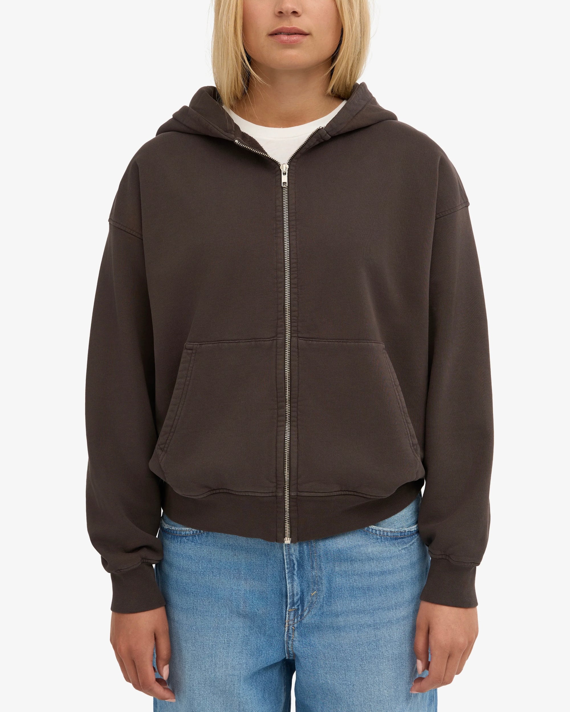 ZIP HOOD - COFFEE BROWN