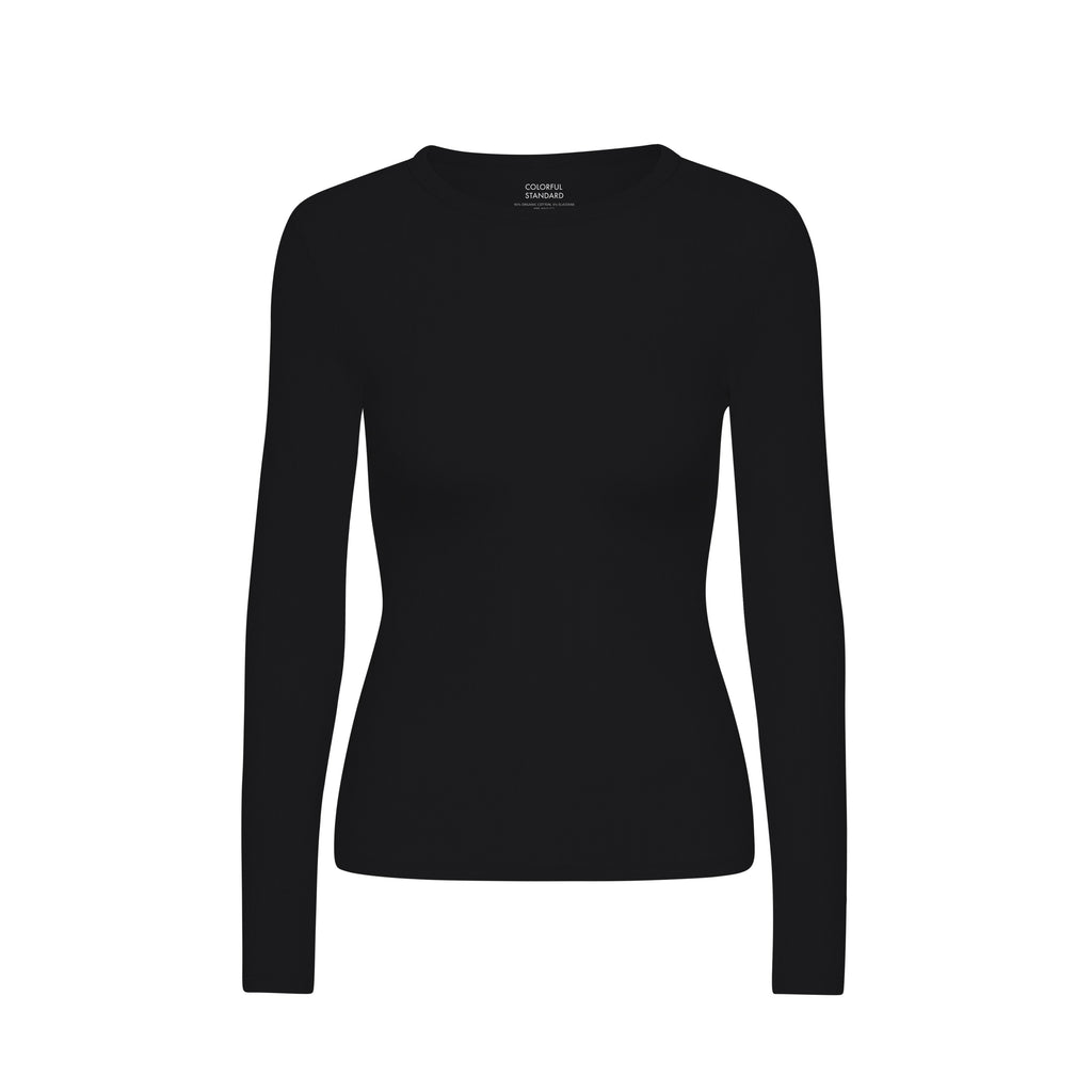 RIB LS T-SHIRT - BLACK