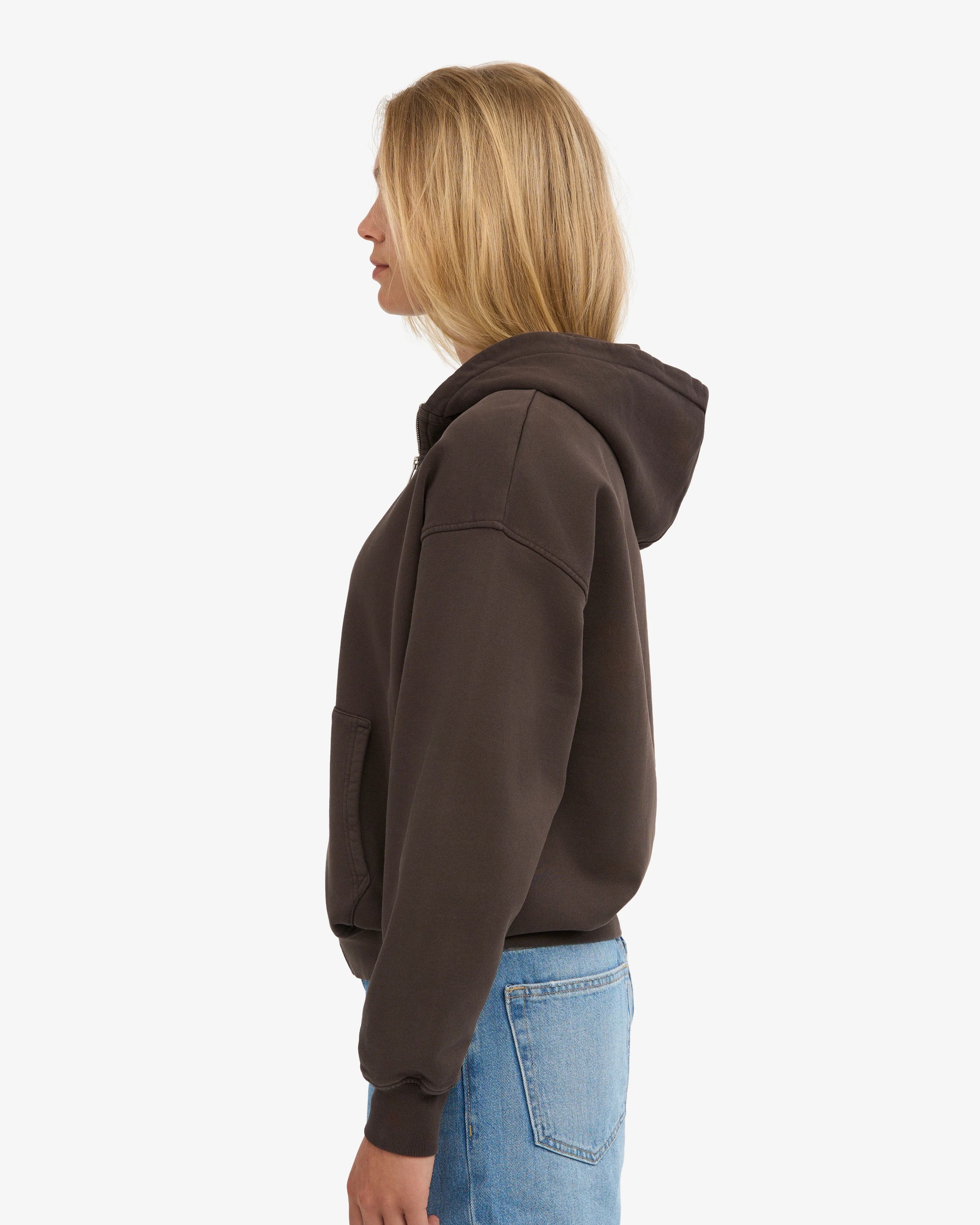 ZIP HOOD - COFFEE BROWN